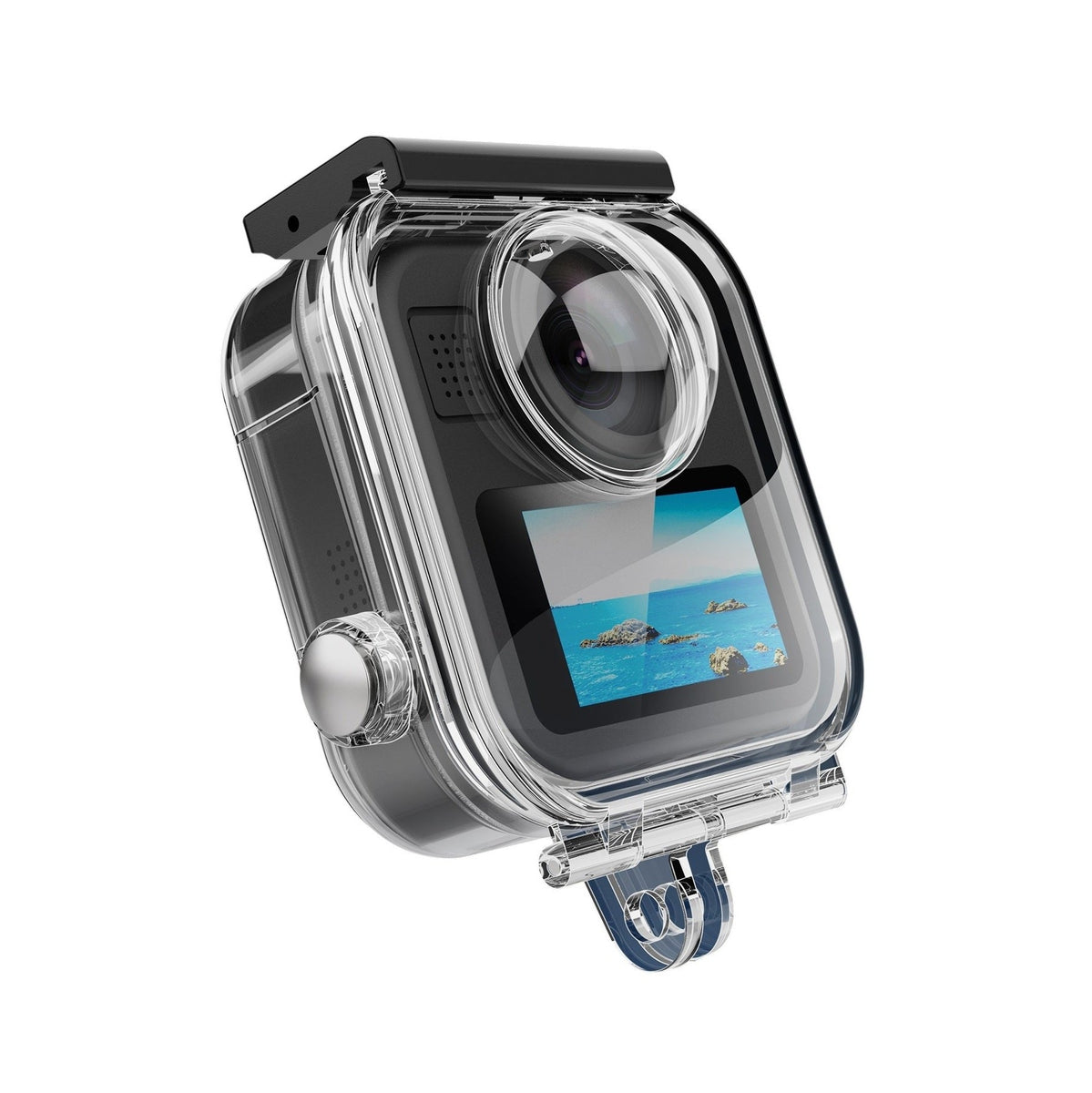 Silky Black Sleeveless Sweater Knit Top with Crochet Bertha Collar