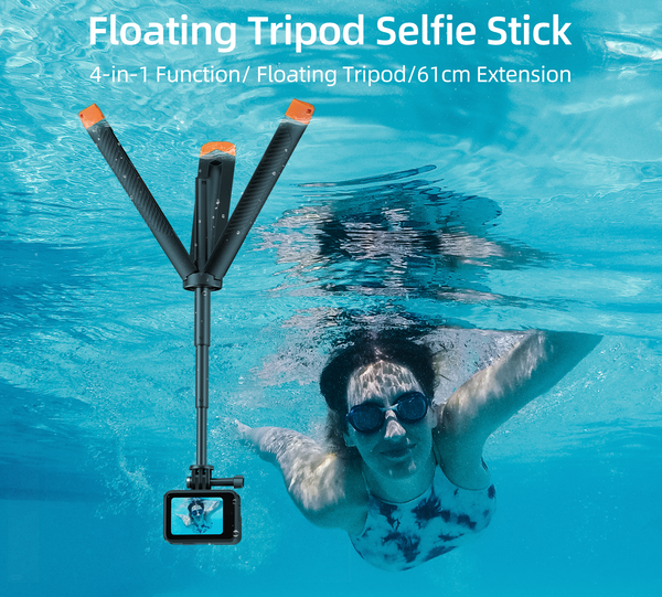 Floating Selfie Stick with Tripod for GoPro