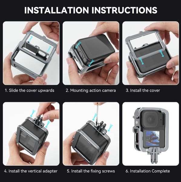 Vlogging Cage Case for GoPro Hero 12 11 10 9 Black