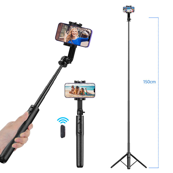 1.5m Bluetooth Selfie Stick Tripod for iPhone / Samsung / Google