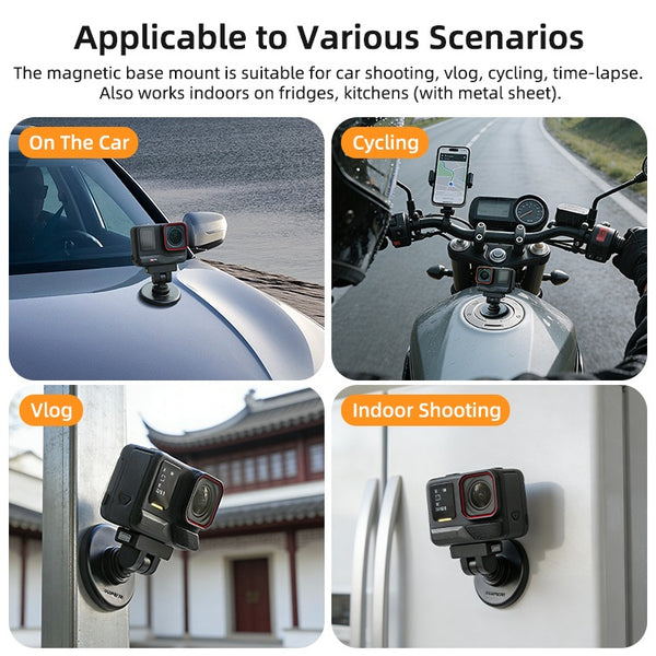 180 Magnetic Base Mount for Insta360 X5 / X4 Air / Ace Pro 2 1