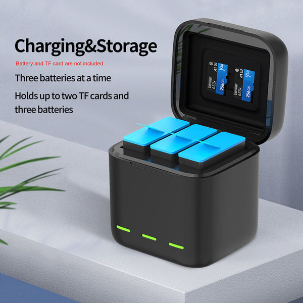 3 Channel Storage Battery Charger Box for GoPro Mission 1 Series