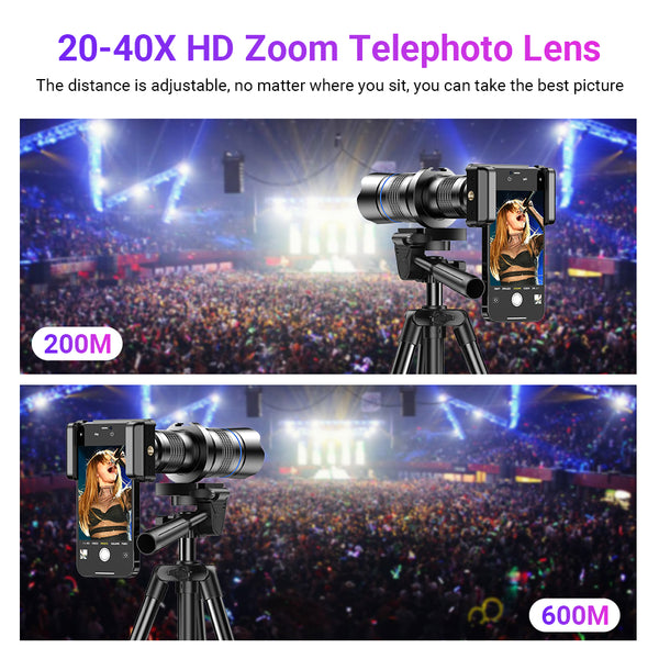 20-40x Zoom Telephoto Phone Lens with Table Tripod