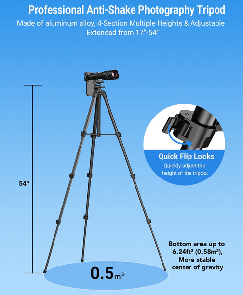 60x Zoom Telephoto Phone Lens with Professional Tripod
