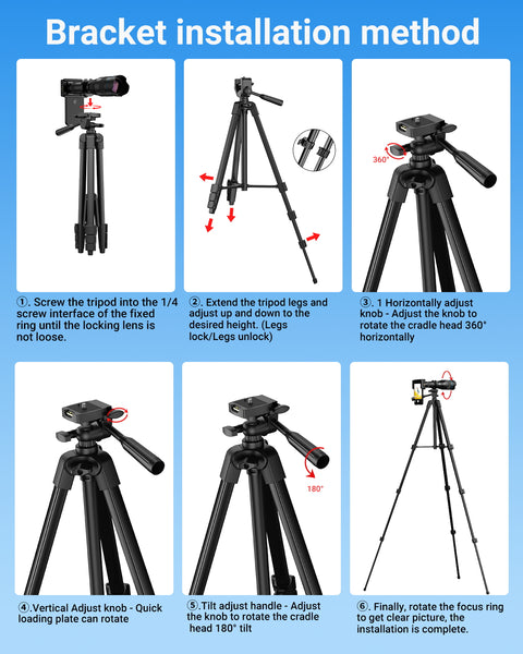 60x Zoom Telephoto Phone Lens with Professional Tripod