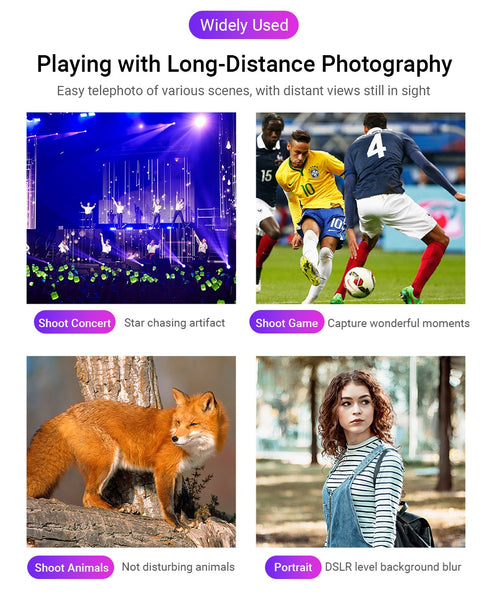 60x Zoom Telephoto Phone Lens with Professional Tripod