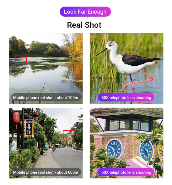 60x Zoom Telephoto Phone Lens with Professional Tripod