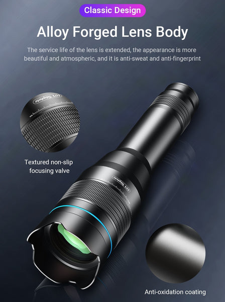 60x Zoom Telephoto Phone Lens with Professional Tripod