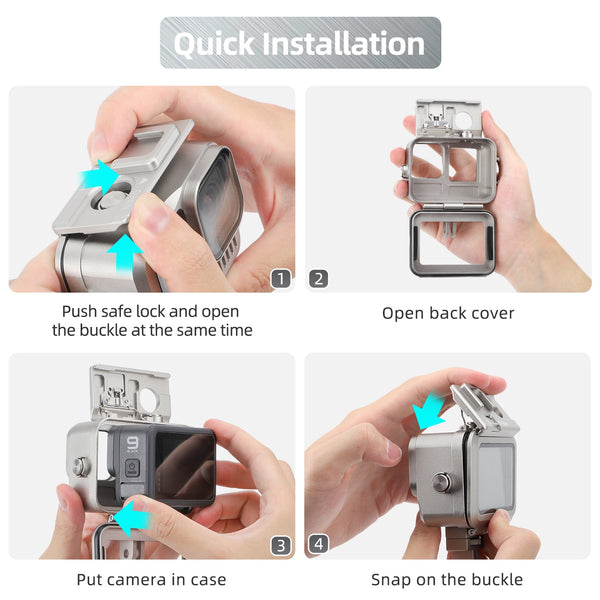 Aluminium Waterproof Housing Case for GoPro Hero 4K (2024)