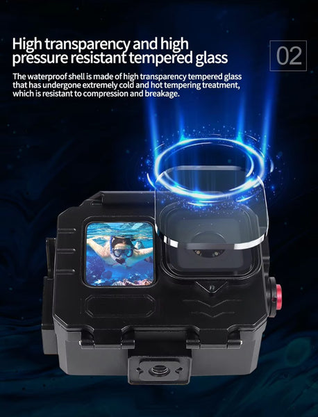 Aluminium Waterproof Housing Case for GoPro Hero 13 / Hero 12 / Hero 11 / Hero 10 / Hero 9