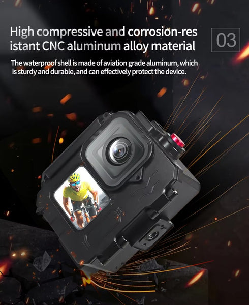 Aluminium Waterproof Housing Case for GoPro Hero 13 / Hero 12 / Hero 11 / Hero 10 / Hero 9