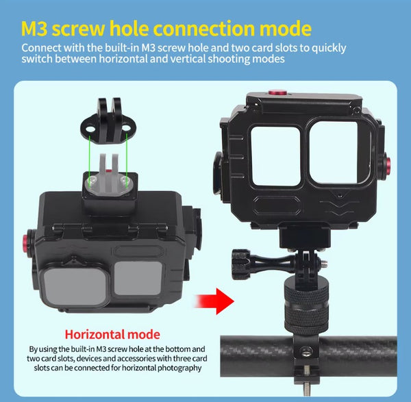 Aluminium Waterproof Housing Case for GoPro Hero 13 / Hero 12 / Hero 11 / Hero 10 / Hero 9