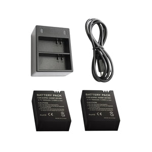 Smatree Vervangende batterij (2 stuks), 3-kanaals oplader met USB-kabel voor GoPro Hero 4 camera camcorder Smatree Vervangende batterij (2 stuks), 3-kanaals oplader met USB-kabel voor GoPro Hero 4 camera camcorder
