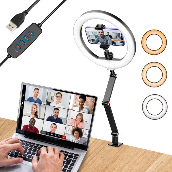 Desk Clamp with Ring Light for iPhone / Samsung / Google