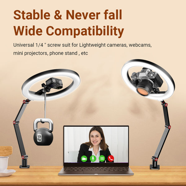 Desk Clamp with Ring Light for iPhone / Samsung / Google