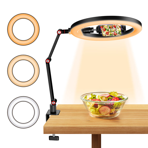 Desk Clamp with Ring Light for iPhone / Samsung / Google