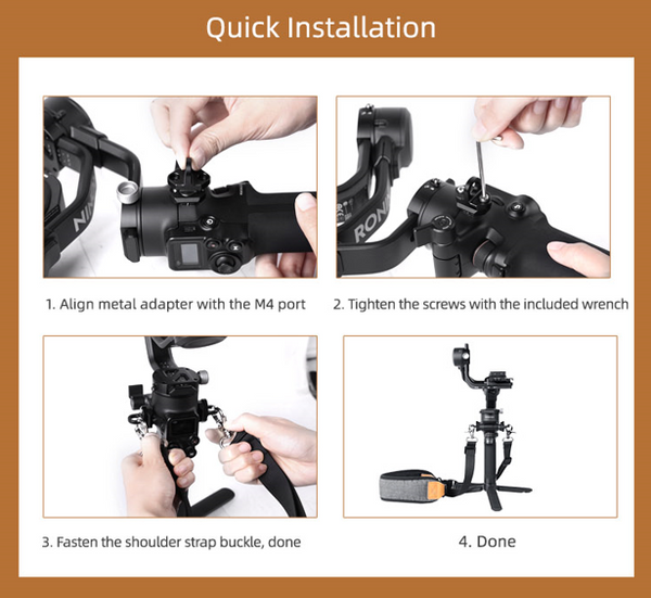 Dual Hook Shoulder Strap for RS 5 / RS 4 / RS 4 Pro / RS 3 / RS 3 Pro / RS 2 / RSC 2 / Ronin-S / Ronin-SC