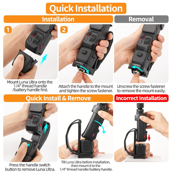 Hand Strap & Extension Handle for Insta360 Luna Ultra / Luna Pro
