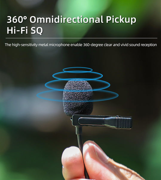 Lavalier Microphone for Insta360 X5 / X4 Air / GO Ultra