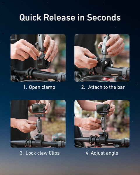 Magnetic 3 Way Super Clamp Mount for GoPro Mission 1 Series