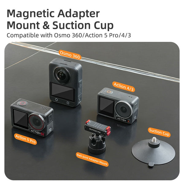 Magnetic Ball Head Suction Mount for Osmo Action 5 4 3 / Osmo 360