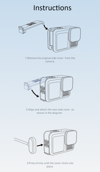 Magnetic Charging Side Door Kit for GoPro Mission 1 Series