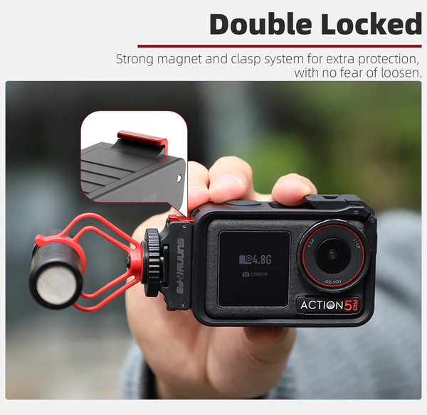 Magnetic Cold Shoe Adapter for Osmo Action 5 Pro / Osmo Action 4 / Osmo Action 3