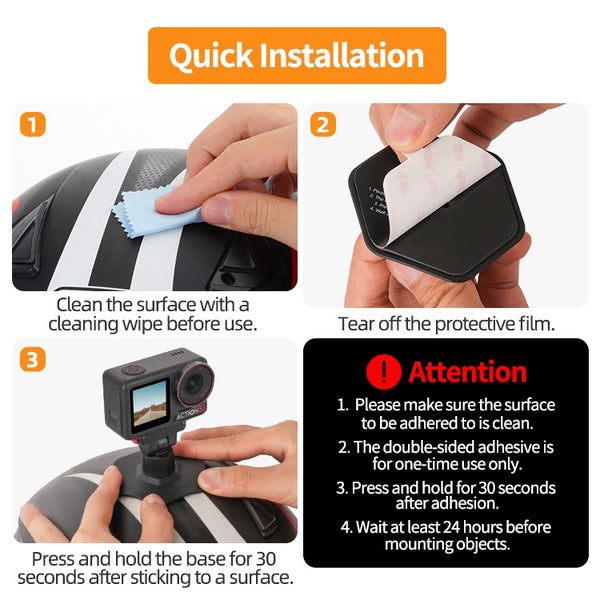 Magnetic Quick Release Helmet Mount for Osmo Action 5 4 3 2 / Osmo 360
