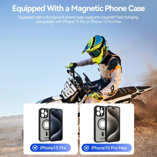 Motorcycle Handlebar Mount for iPhone 15 Pro / 15 Pro Max