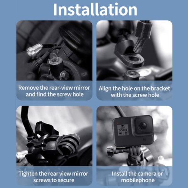 Motorcycle Rearview Mirror Camera Mount