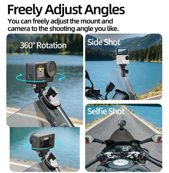 Motorcycle Windscreen Mount for Insta360 X5 / X4 Air / Ace Pro 2 1