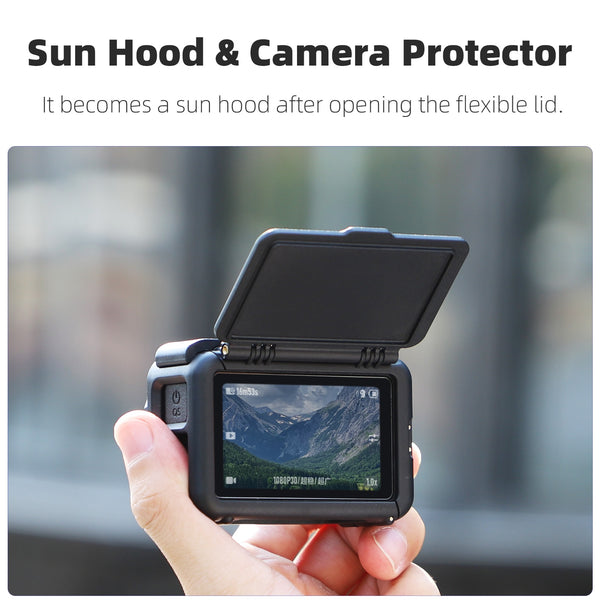 Protective Frame Case with Sun Hood for Osmo Action 5 Pro / Osmo Action 4 / Osmo Action 3
