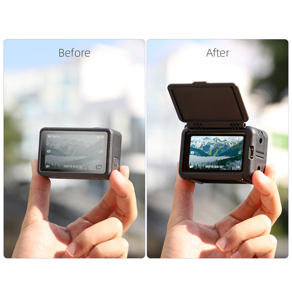 Protective Frame Case with Sun Hood for Osmo Action 5 Pro / Osmo Action 4 / Osmo Action 3