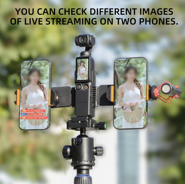 Dual Phone Vlogging Bracket Mount for Osmo Pocket 4 / Osmo Pocket 3