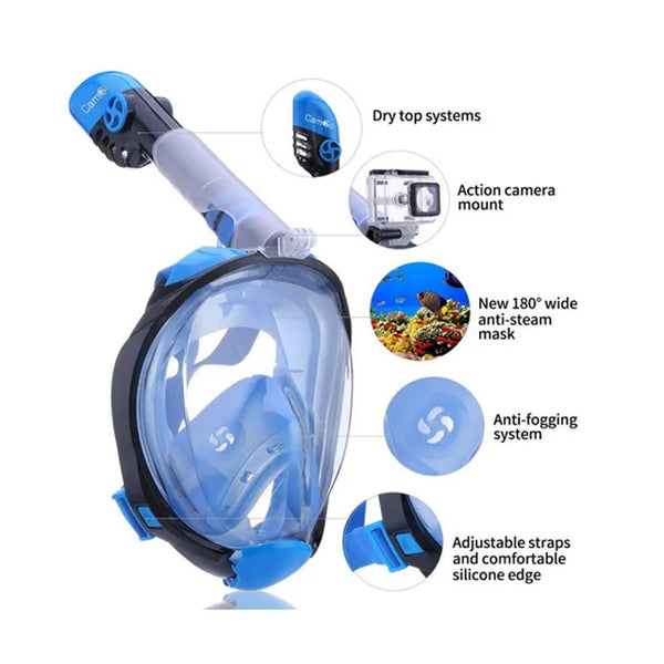 CamGo Kids Full Face Snorkel Mask for GoPro