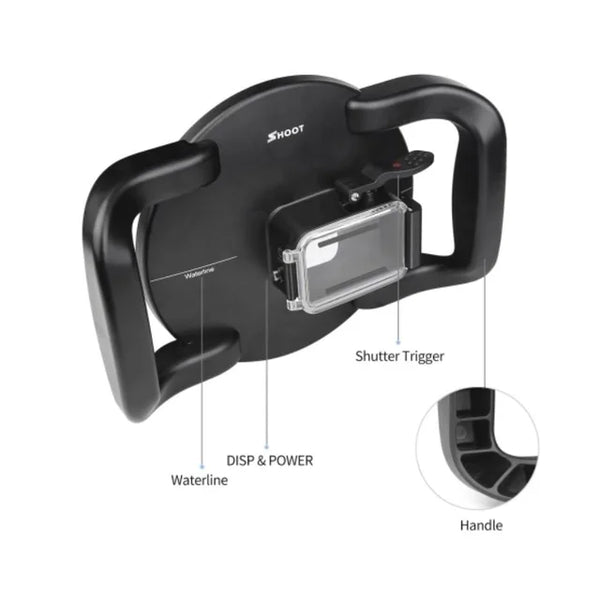 SHOOT Dual Handheld 6" Dome Port for GoPro Hero 13 12 11 10 9 Black