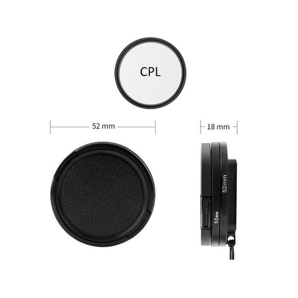 CPL 52mm Filter Lens for GoPro Hero 13 / Hero 12 / Hero 11 / Hero 10 / Hero 9